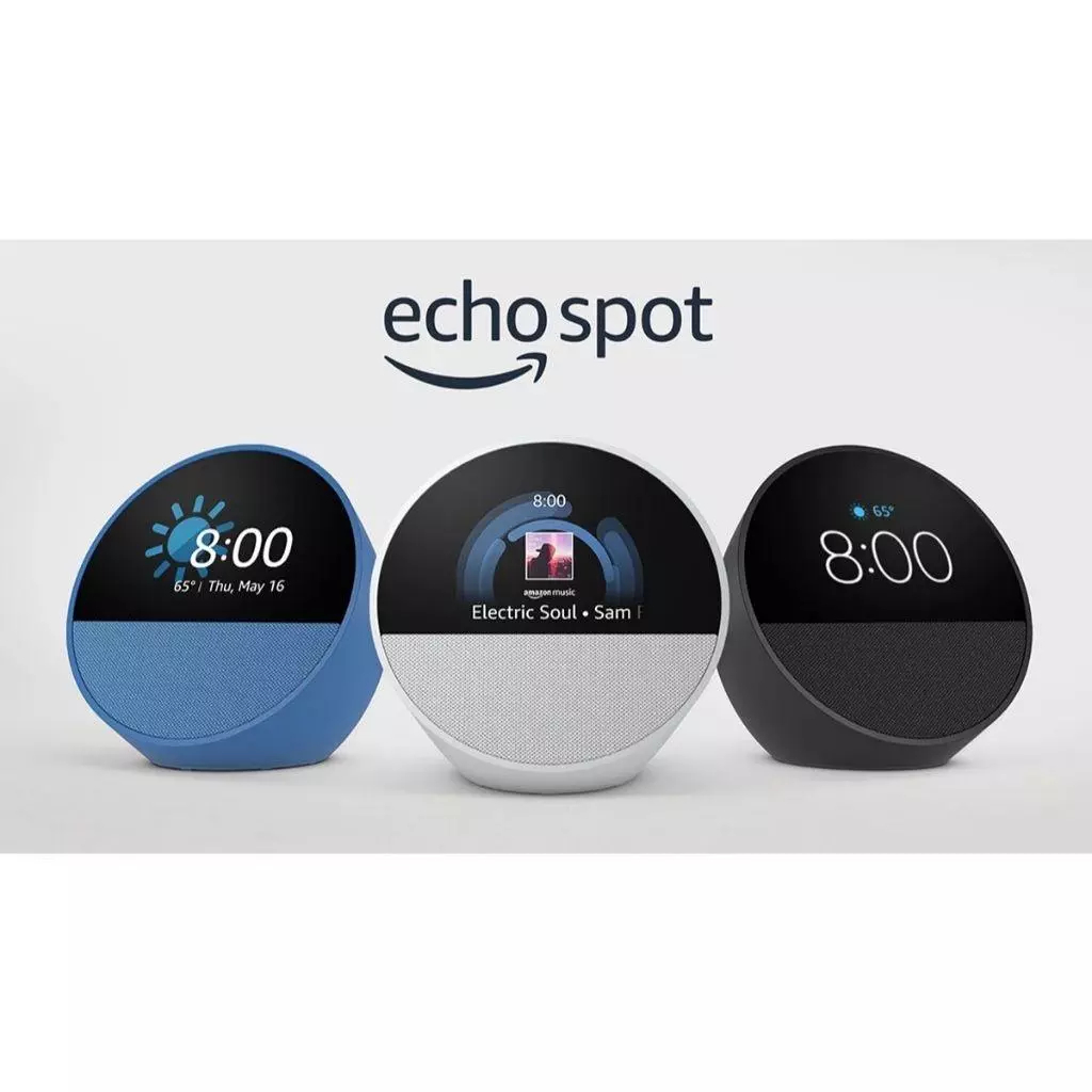 Alexa Echo Spot com Alexa Smart Speak (Branco, Preto e Azul) em Oferta na Shopee