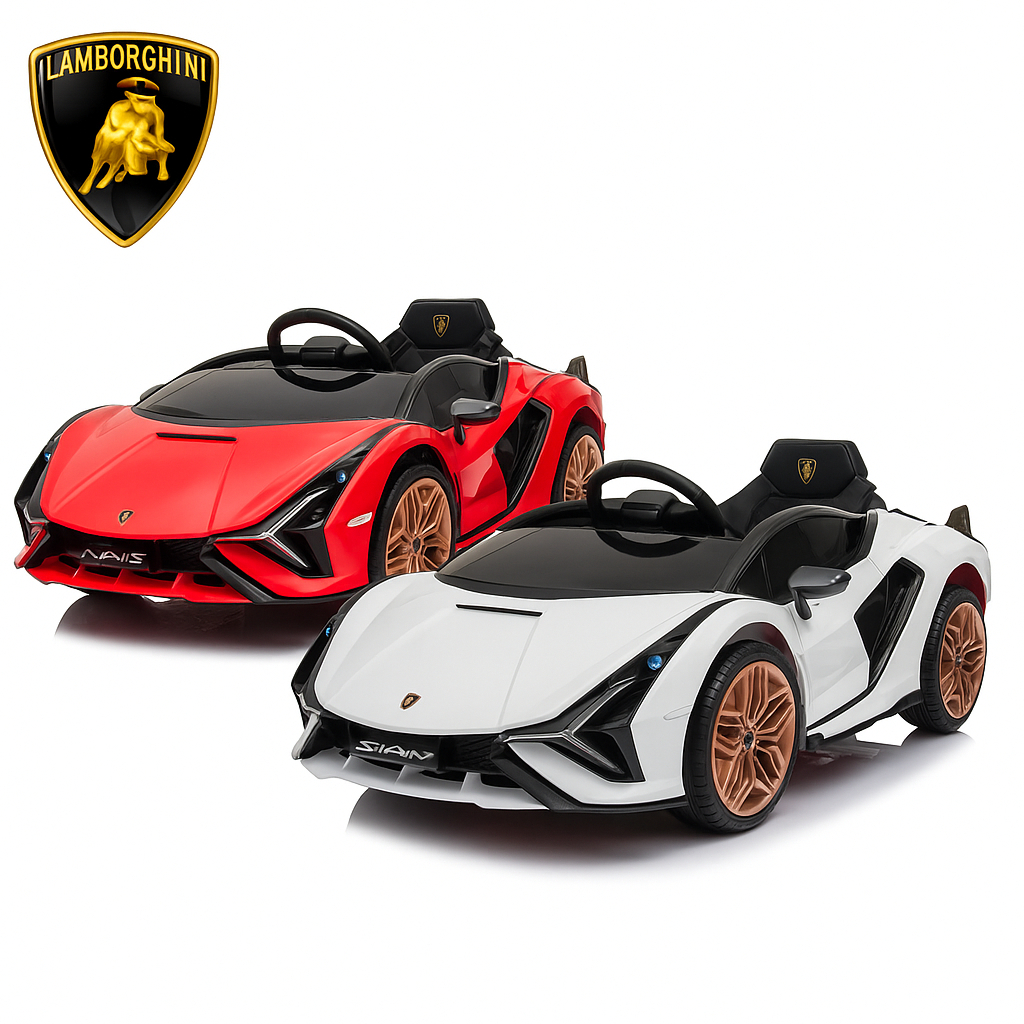Mini Carro Elétrico Infantil Lamborghini Sian Licenciado Bivolt Com Farol Buzina e Som