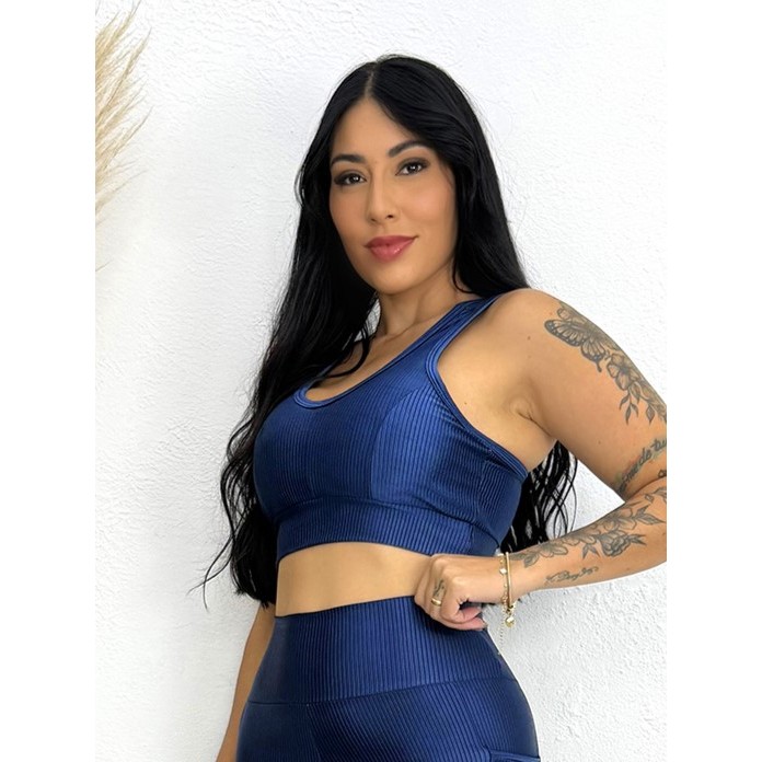 Top Cropped Fitness Feminino Canelado Premium Alta Sustentação Academia Arsenall em Oferta na Shopee