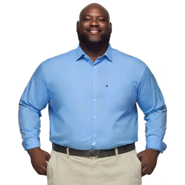 Camisa Social Amil Manga Longa Masculina Plus Size Microleve Não Amassa Uniforme Várias Cores