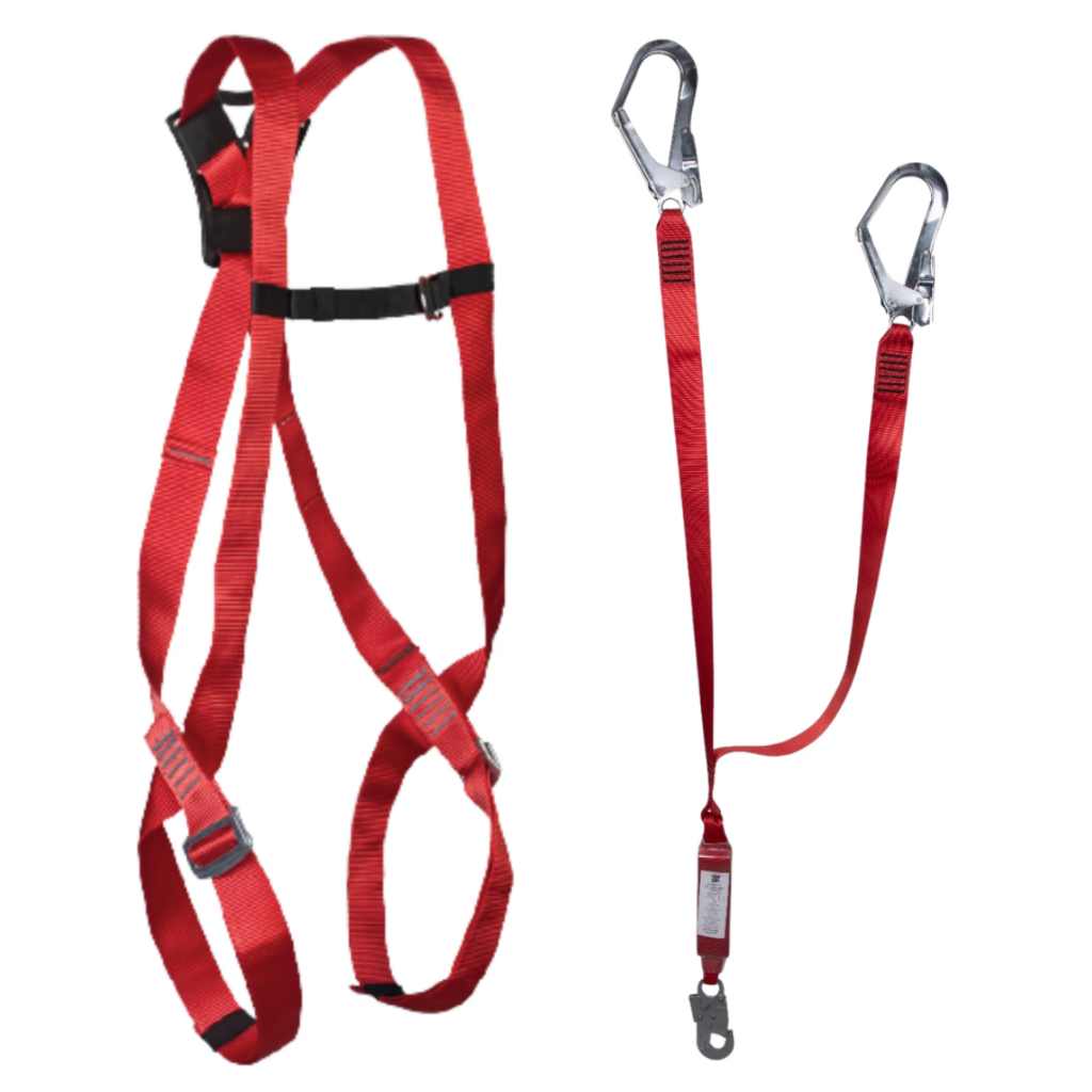 Kit Cinto Paraquedista Rosso Act Usc00610000u Ca 51739 + Talabarte Duplo Rosso USL005600130 Ultra Safe Altura Segurança
