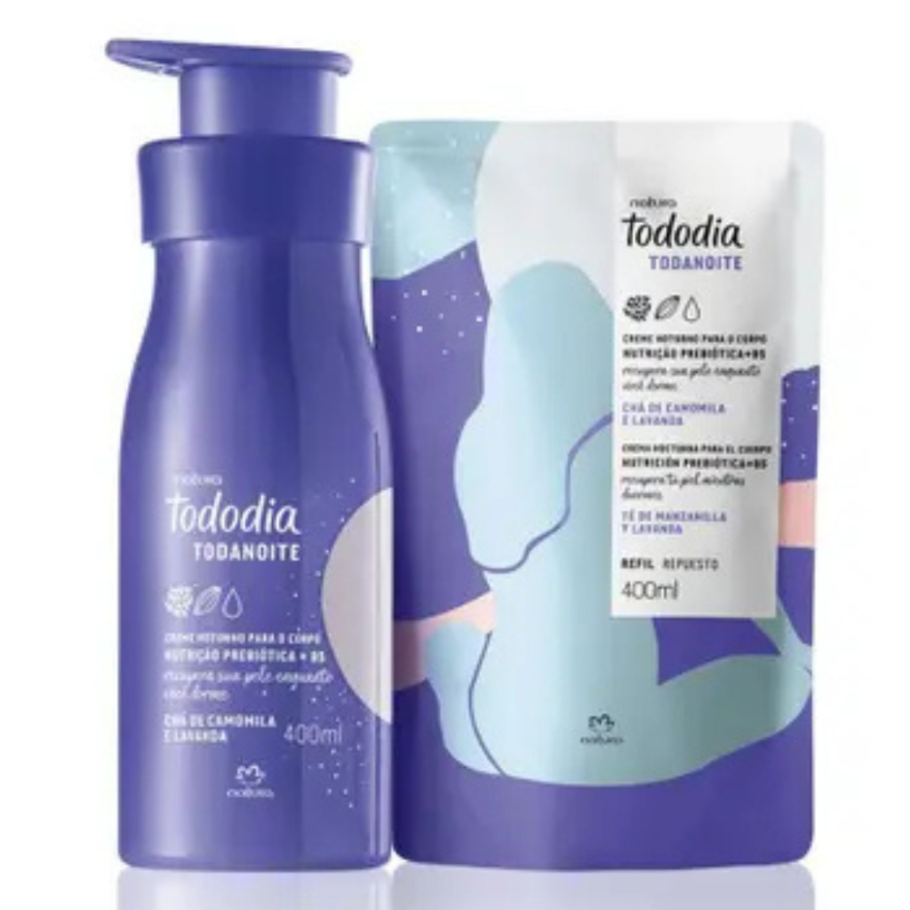 Kit Natura Tododia Todanoite com Hidratante 400ml + Refil 400ml (2 produtos)