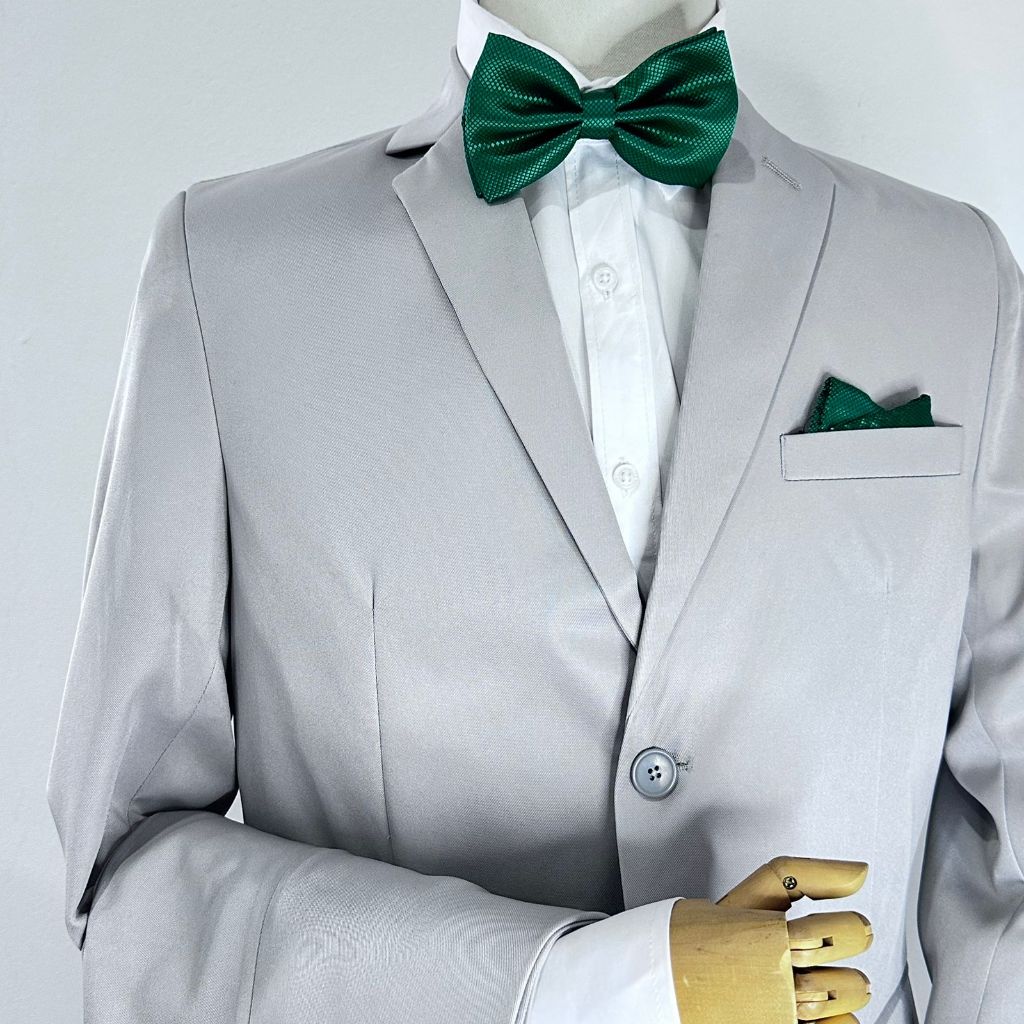 Terno Slim Microfibra Cinza Claro Ideal Para Padrinhos e Noivos