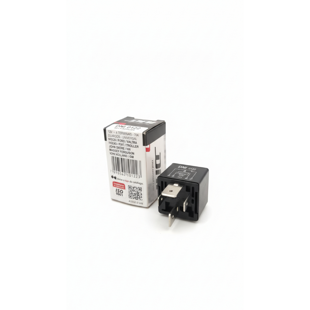 Rele auxiliar 12v 70A 4 terminais Universal 2 terminal 6,3mm 2 terminal 9,3mm