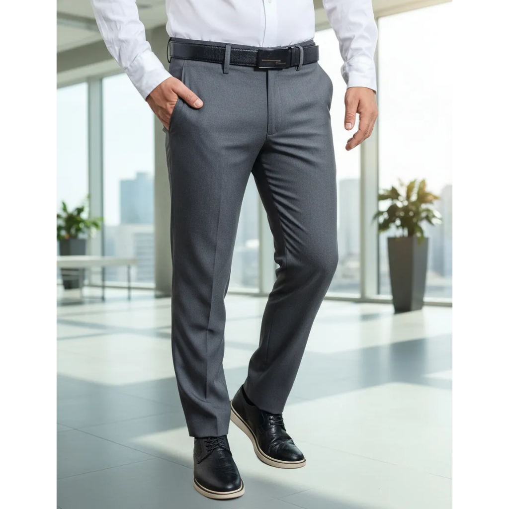 Calça Social Masculina Slim Microfibra Gabardine Luxo Cores — imagem 2 de 2