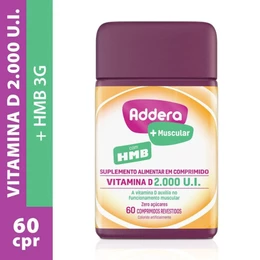 Addera + Muscular Com HMB Vitamina D 2000UI 60 Comprimidos