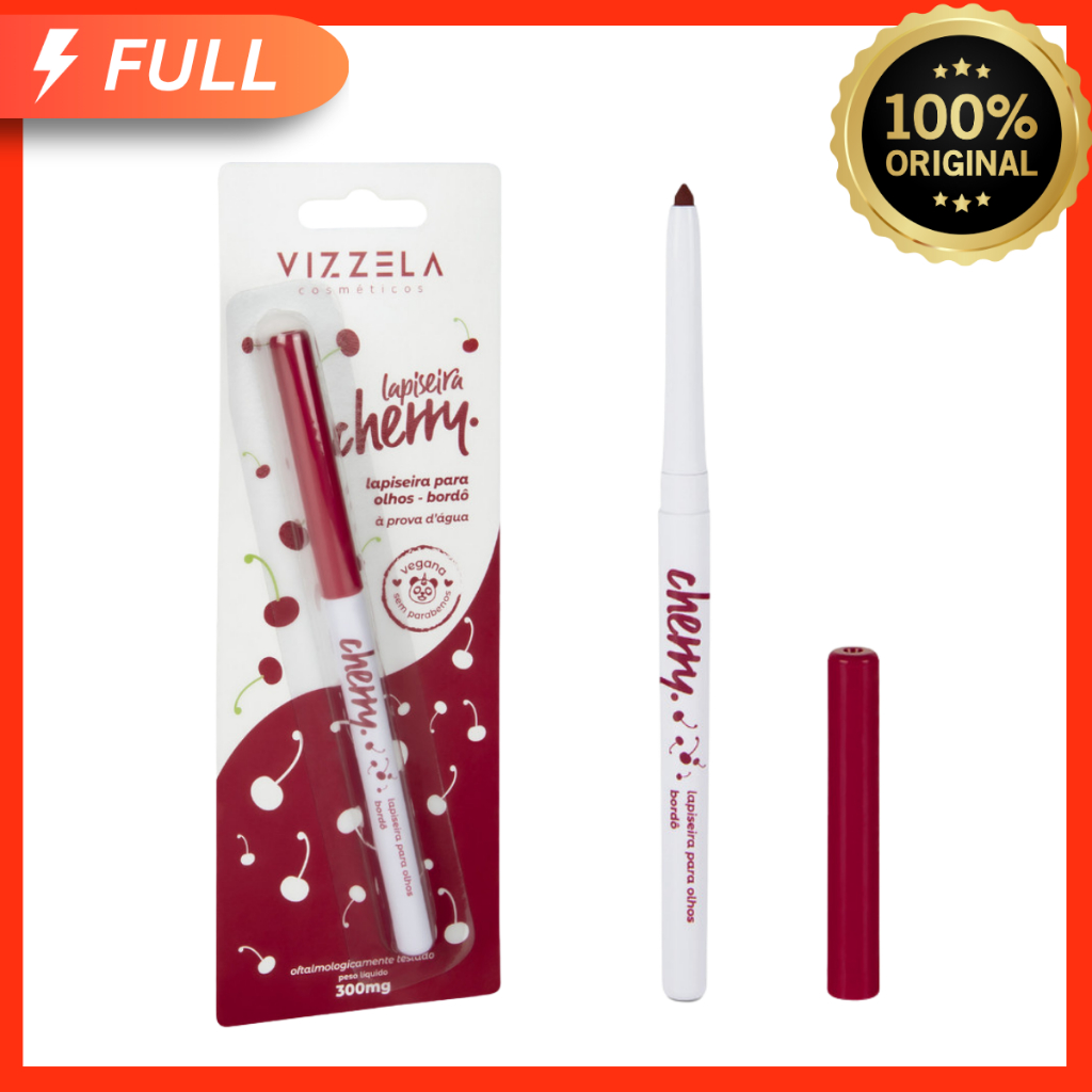 Lapiseira Para Olhos Bordô - Cherry - Vizzela Lançamento 100% Original