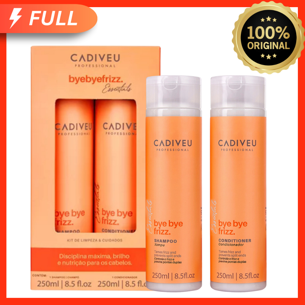 Kit Bye Bye Frizz Essentials Shampoo + Condicionador 250ml - Cadiveu Professional 100% Original em Oferta na Shopee