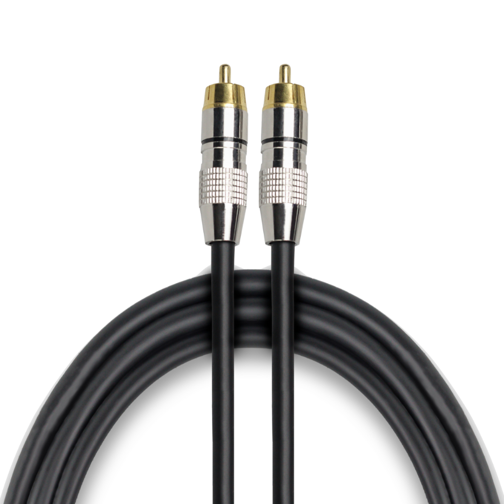 Cabo Para Subwoofer 100% Cobre Blindado Duplo Conector Rca 1,2m Premium Home Theater Som Automotivo
