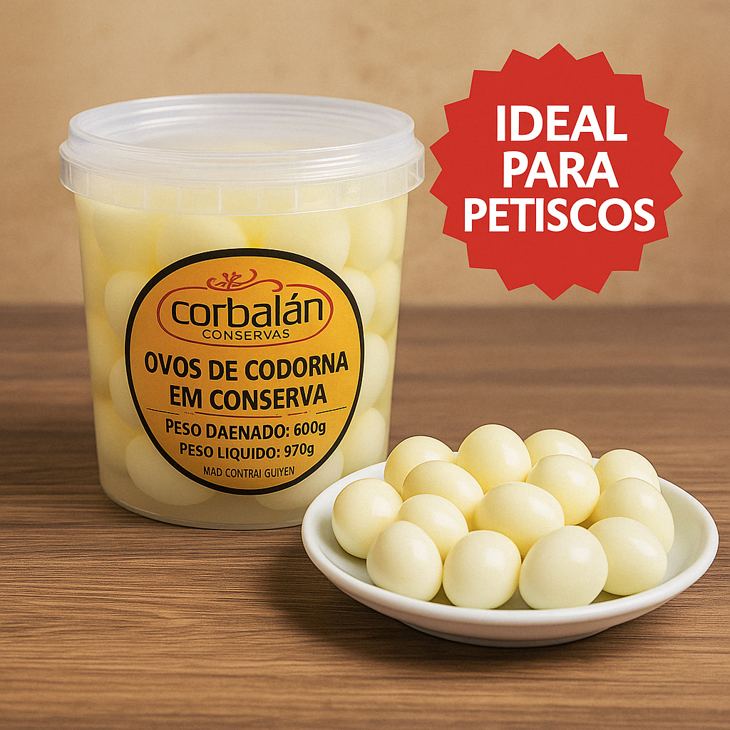 Ovo de Codorna em Conserva 970g Peso Bruto Validade Longa Petisco Churrasco em Oferta na Shopee