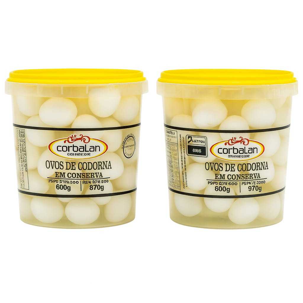 2 Potes Ovos de Codorna em Conserva 970g cada Validade Longa Envio Imediato em Oferta na Shopee