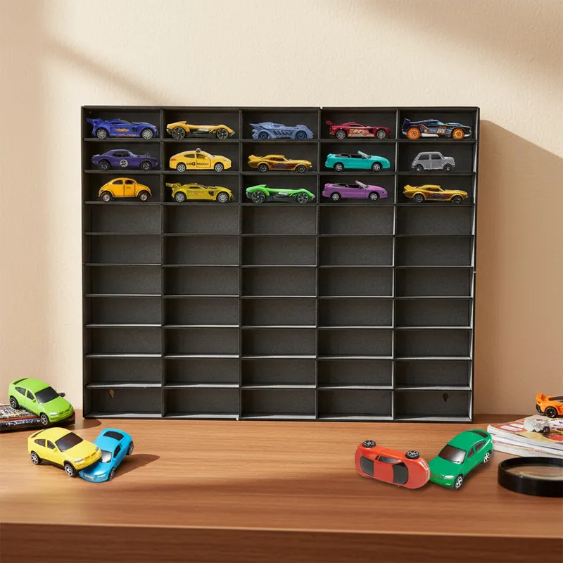Porta Carrinhos Hot Wheels em Mdf Cru ou Preto Estante Expositora 50x40cm