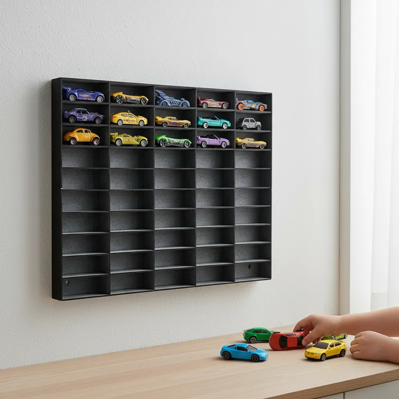 Expositor Porta Carrinhos Brinquedo Infantil Organizador HotWheels Estante Nicho 50 Carros Miniatura