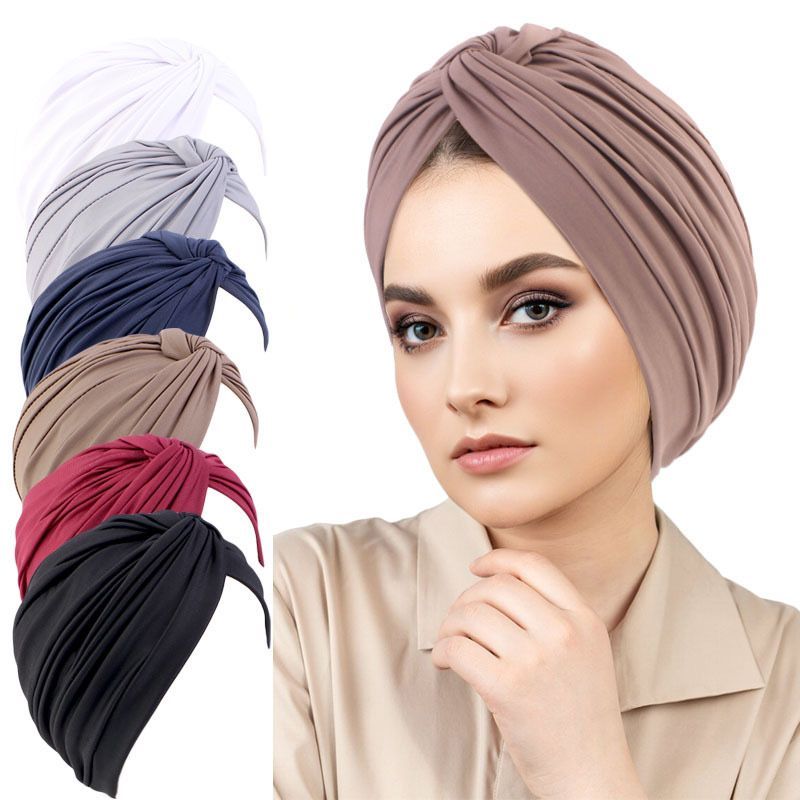 Turbante Chapéu Feminino Indiano Elástico Fechado Estiloso várias cores