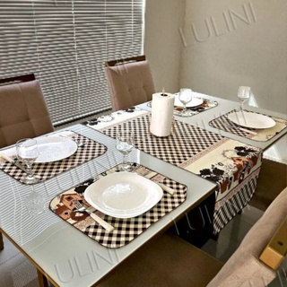 Kit Jogo Americano + Caminho de Mesa (5 peças) - CASA E DECORAÇÃO em Oferta na Shopee