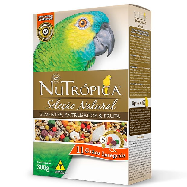 Ração Super Premium Nutrópica Seleção Natural para Papagaios 300g