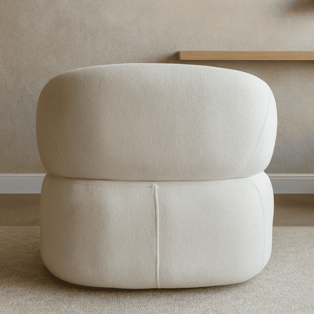 Poltrona Serena Orgânica Bouclê Off White com Almofada Sofisticada e Confortável para Sala de Estar – AV · foto 2