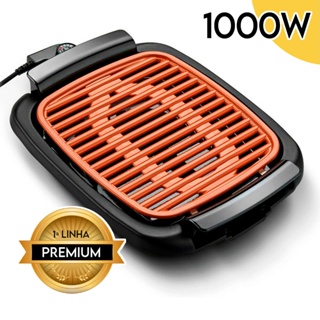 Churrasqueira Elétrica Portátil Gourmet Grande 110v Anti Fumaça 1000W 40cm Grill PREMIUM em Oferta na Shopee