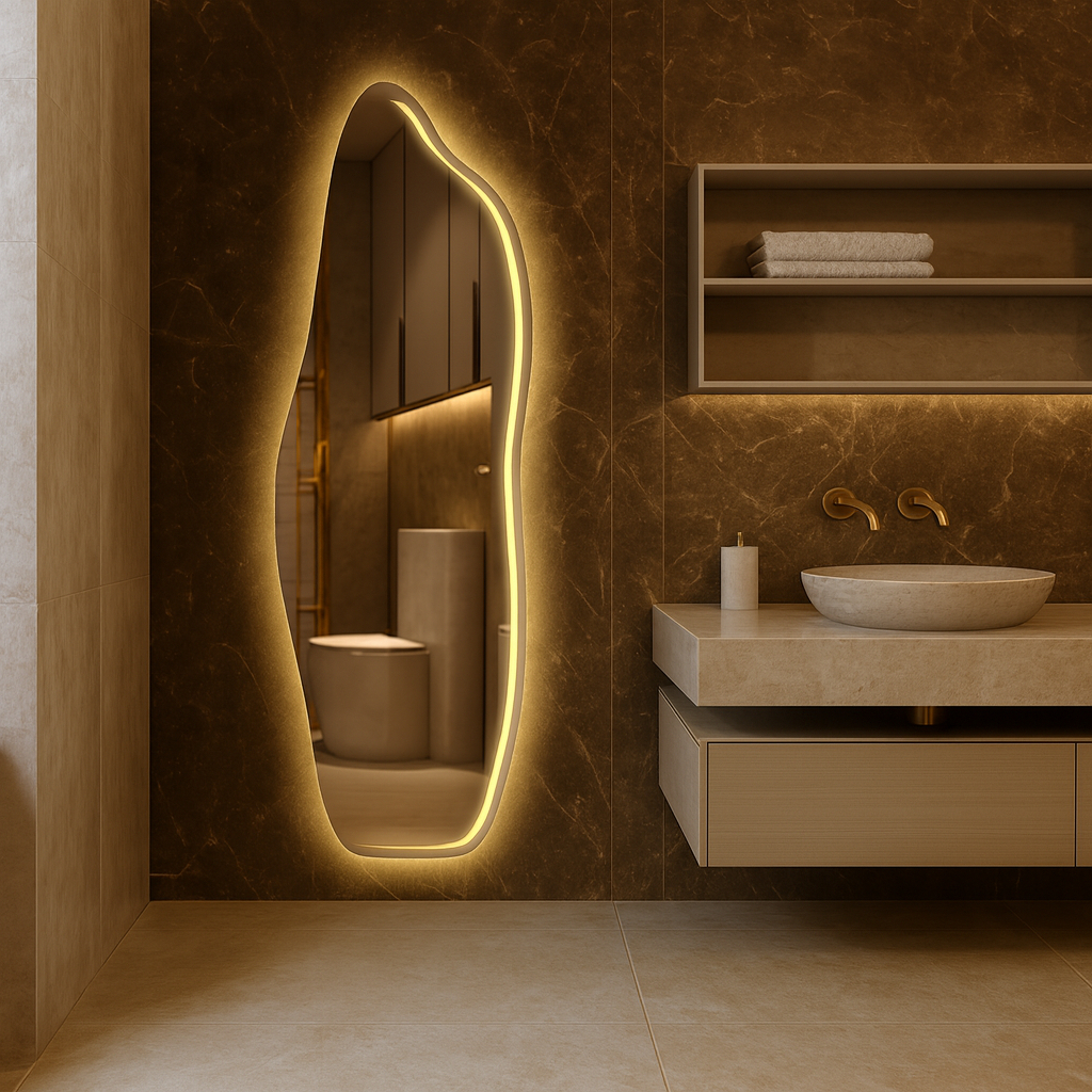 Espelho Corpo Inteiro Led Frontal Jateado Polido Grande Quarto Luxo Bivolt Touch Tamanhos Variados em Oferta na Shopee