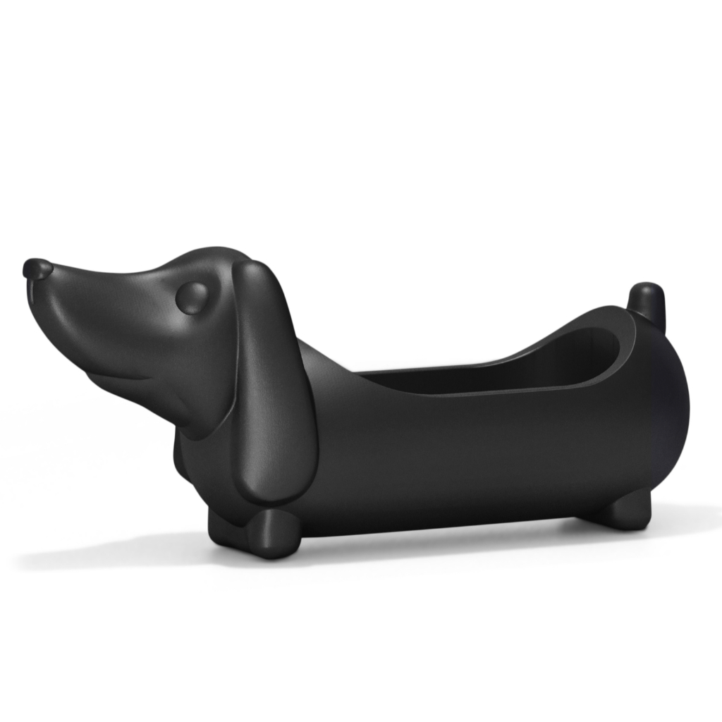 Vaso Planta Mascote Cachorro Plástico Preto Cachepo Pet Beagle Vaso Decorativo