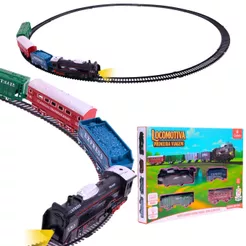 Trenzinho De Brinquedo Com Locomotiva E 3 Vagões Com Luz Elétrico - Castela