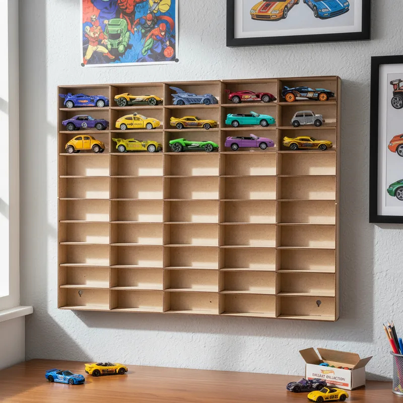 Porta Carrinhos Organizador Em Mdf HotWheels Expositor Para Decoraçao