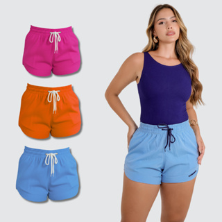 Kit 3 Short Curto Feminino Tactel Elastano Fenda Lateral Academia Corrida em Oferta na Shopee