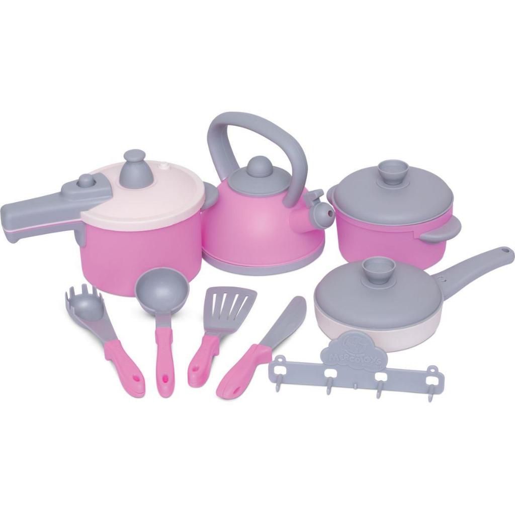 Brincando de Casinha Jogo de Panelinhas Gourmet Rosa - Merco Toys