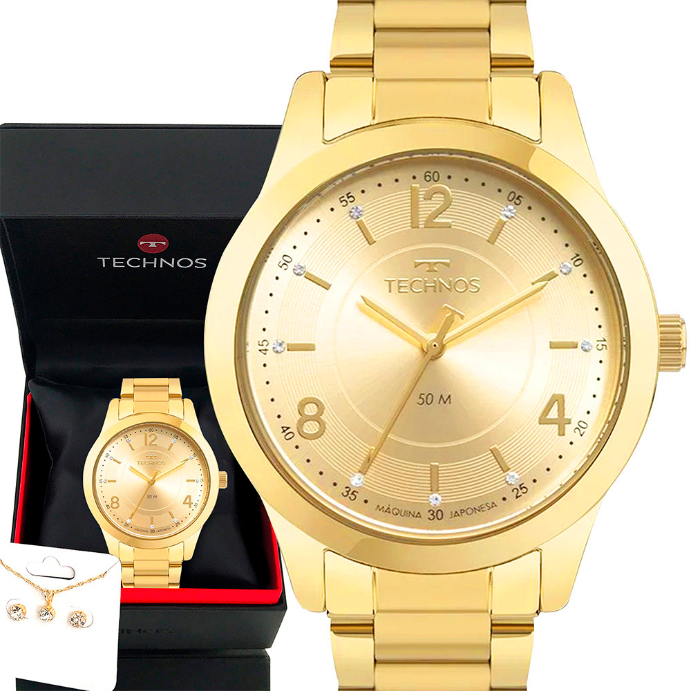 Relógio Feminino Technos Dourado Garantia 1 Ano Prova Dágua em Oferta na Shopee