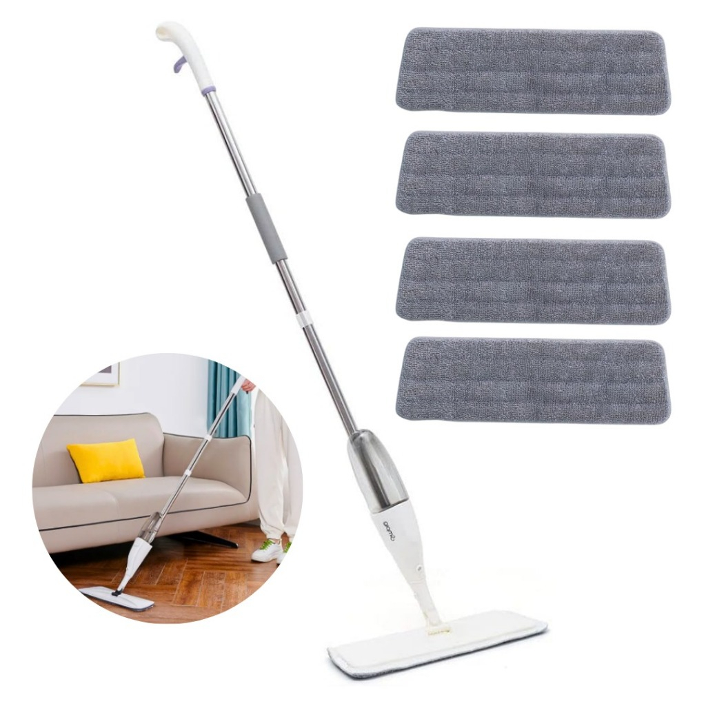 Mop Spray Giratório Limpeza Flash Mágico Rodo Esfregão Com Reservatório + 4 Refil Extra em Oferta na Shopee