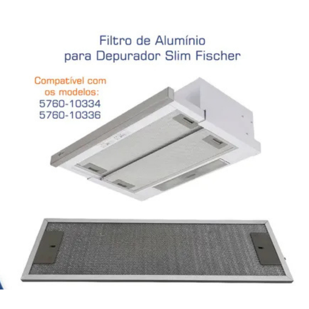 Kit 2 Filtros de Alumínio Para Coifa Fischer Slim 5760 – Laváveis e Resistentes