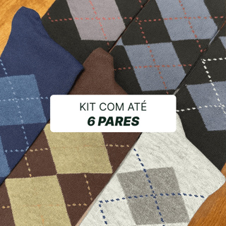 Kit Meias Sociais Masculinas Escocesas – Confortáveis, Estilosas e Respiráveis - 2, 3 ou 6 Pares em Oferta na Shopee