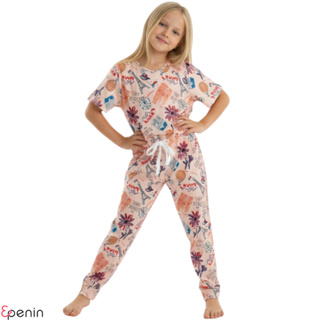 Pijama Infantil Manga Curta e Calça Longa Suede Fresquinho Confortável em Oferta na Shopee