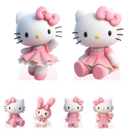 DISPLAYS EM MDF HELLO - KITTY 3D FOFA para Decoração de Festa M1 em Oferta na Shopee