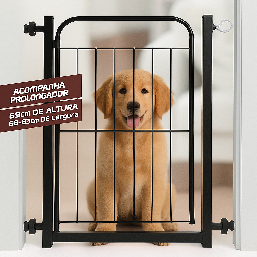 Grade de Proteção Aramada para Cães e Crianças – Portão de Segurança com Extensor de 10cm em Oferta na Shopee