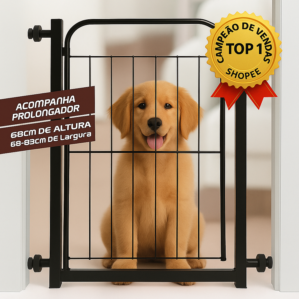 Grade Portão Aramado de Proteção Para Pets Cães para Bebes Segurança Para Crianças Com Extensor de 10cm