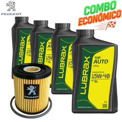 KIT TROCA DE ÓLEO 15W40 LUBRAX + FILTRO (PEUGEOT 206)