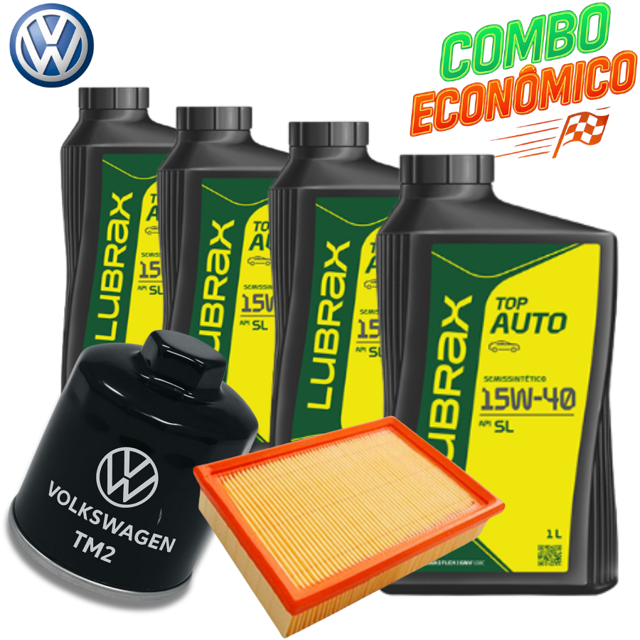 KIT TROCA DE ÓLEO 15W40 LUBRAX + FILTROS ( GOL G2 1.0 16v)