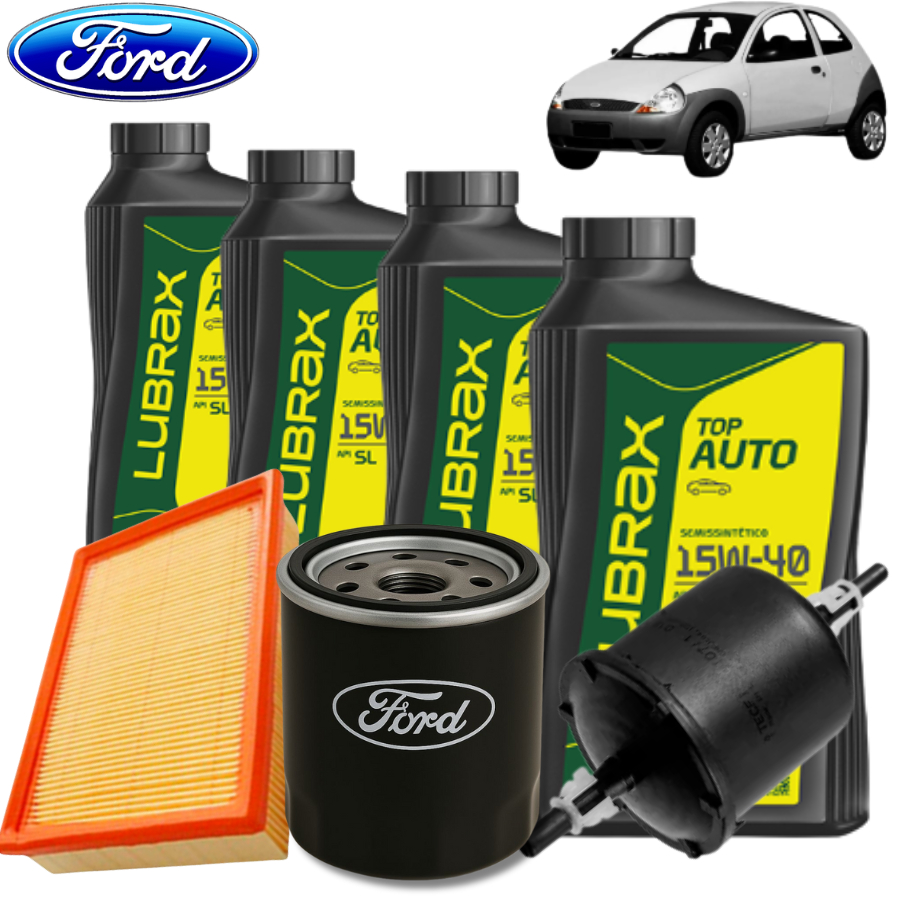 KIT TROCA DE ÓLEO 15W40 + FILTROS (FORD KA 1.0 8V 2001)