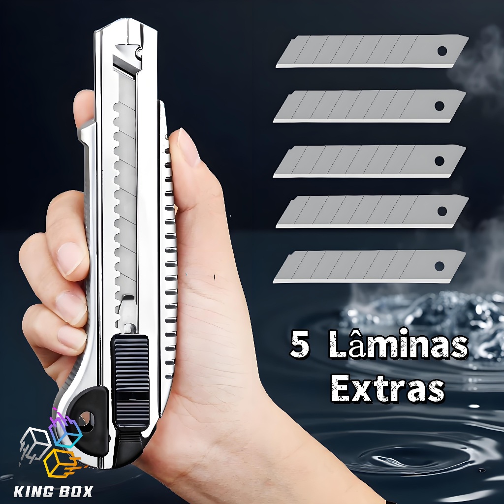 Estilete utilitária profissional multifuncional equipada com 5 lâminas de liga de aço sobressalentes de alta qualidade em Oferta na Shopee