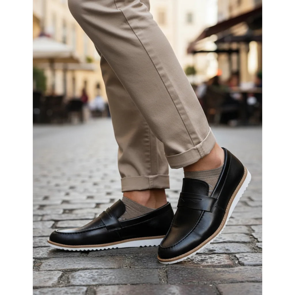 Kit Carteira + Sapato Social Oxford Mocassim Masculino Original Drive Leve Confortável