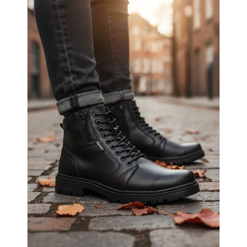 Bota Coturno Masculino Com Zíper Original Cano Médio Form's Tendencia!! em Oferta na Shopee