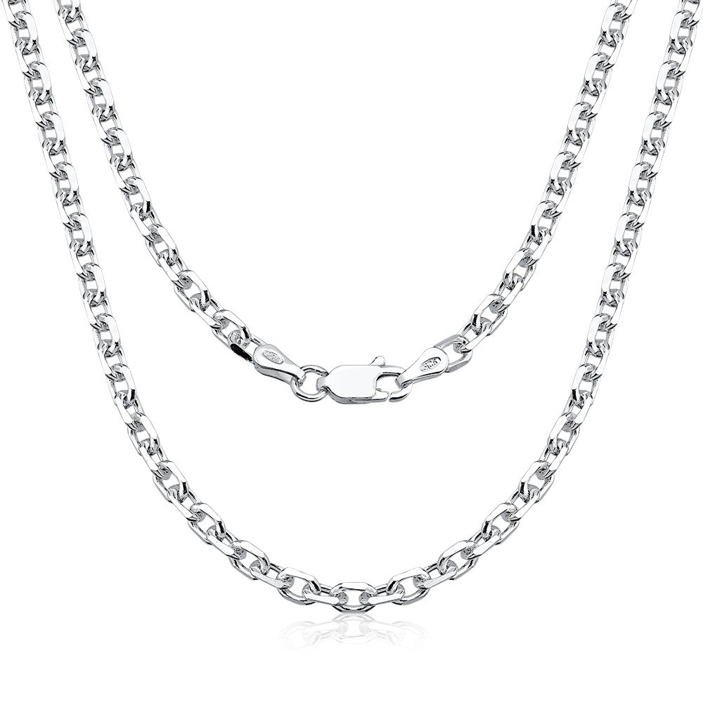 Corrente Masculina De Prata 925 Cadeado Com 3mm
