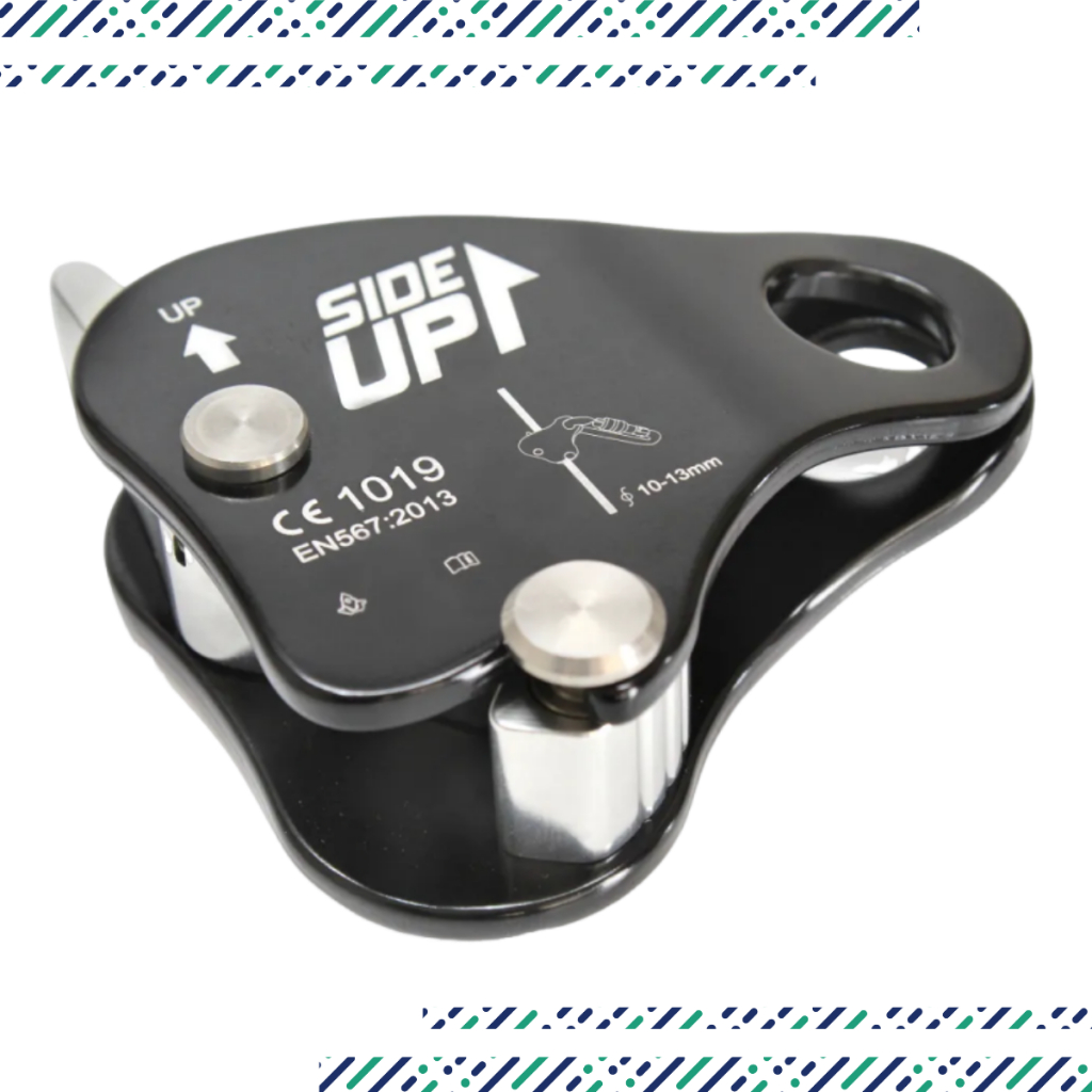 Blocante Sideup em Alumínio para corda 10mm a 13mm CE EN preto Ascensor