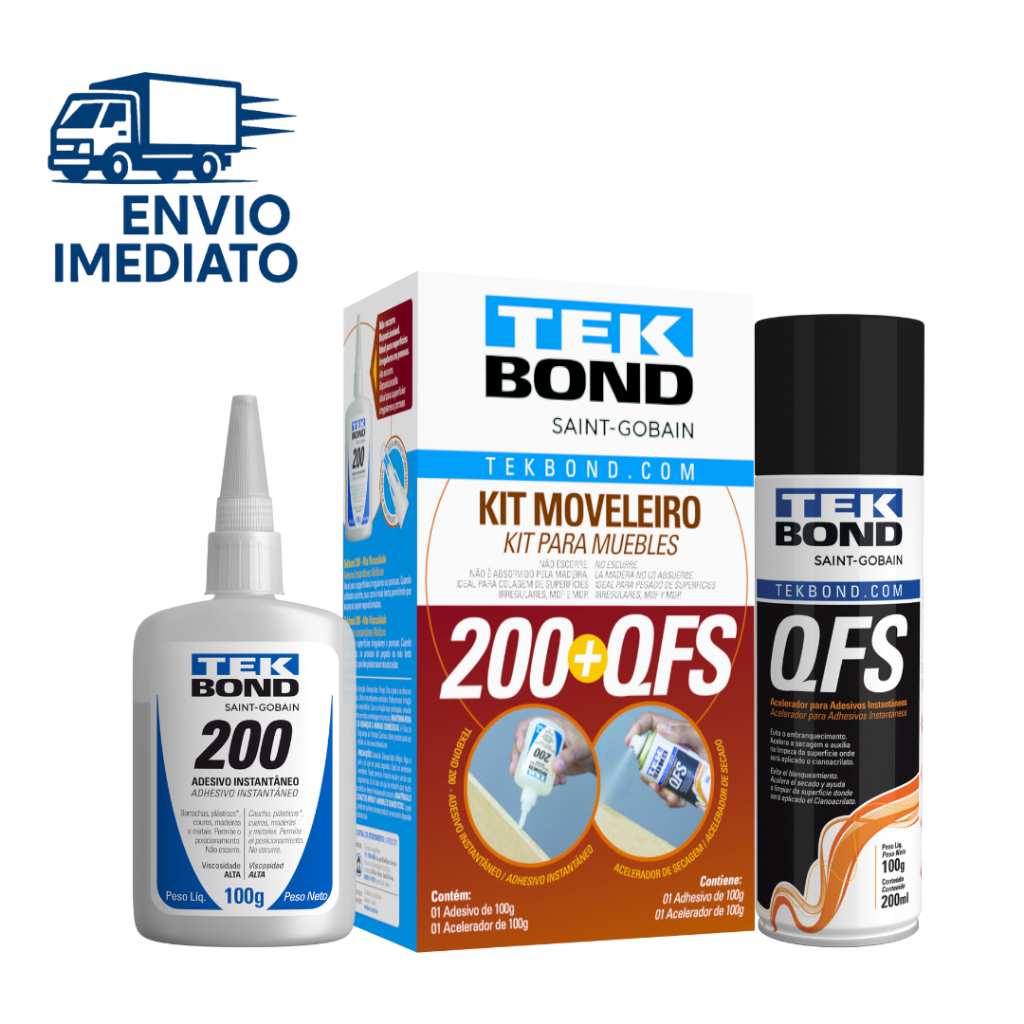 Kit Moveleiro Cola 100gr + Acelerador De Secagem Qfs Tekbond em Oferta na Shopee