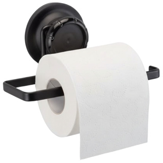 Porta Papel Higiênico Papeleira Por Sucção Com Ventosa Preta Arthi em Oferta na Shopee