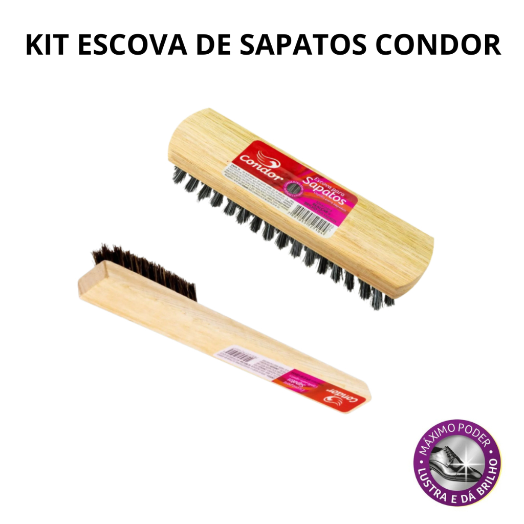Kit 2 Escovas De Sapato Para Aplicar Lustrar Engraxar Macia Condor Cuidadado e Limpeza em Oferta na Shopee