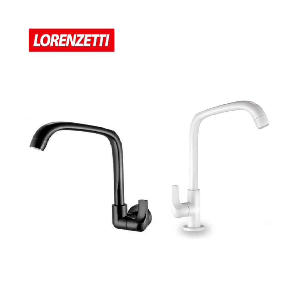 TORNEIRA DE COZINHA PARA BANCADA OU PAREDE MODELO FITT COM BICA MÓVEL 1/4 DE VOLTA NAS CORES BRANCO OU PRETO LORENZETTI em Oferta na Shopee