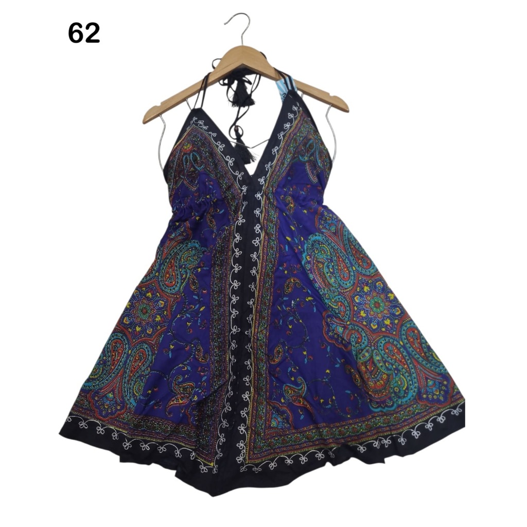 Vestido indiano tecido de lenço curto sensual festa praia piscina curto sensual