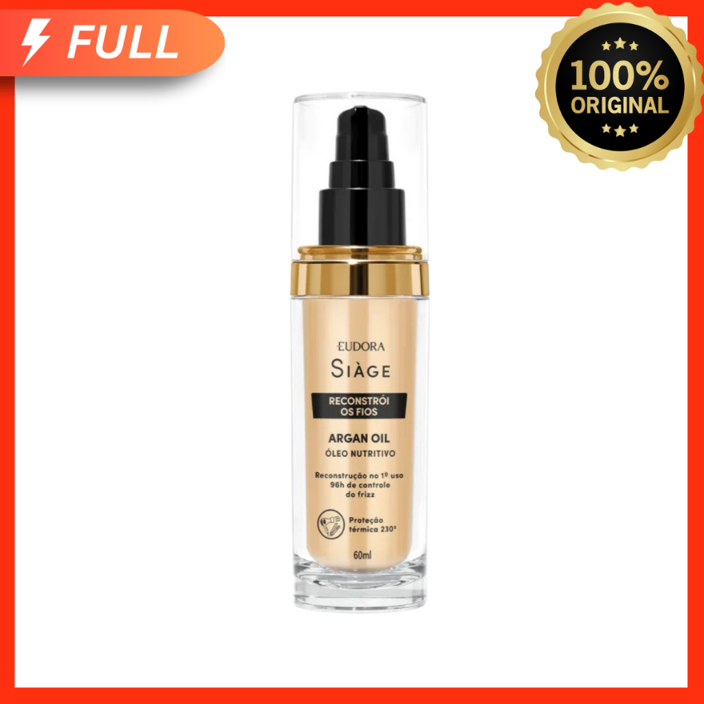 Óleo De Argan Siàge Reconstrói Os Fios Evita Ressecamento E Frizz 60ml - Eudora